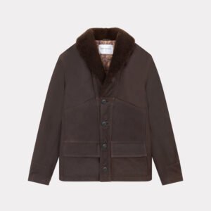 CHEVIGNON manteau cuir cameraman marron