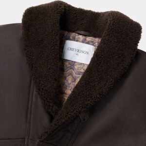 CHEVIGNON manteau cuir cameraman marron – Image 2