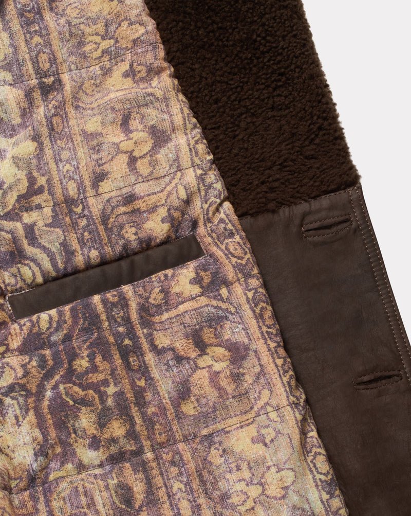 CHEVIGNON manteau cuir cameraman marron – Image 4