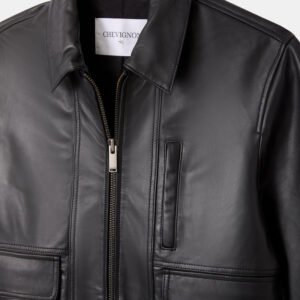 CHEVIGNON blouson en cuir paolo noir – Image 4
