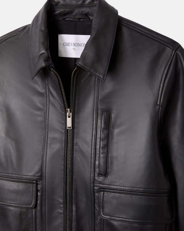 CHEVIGNON blouson en cuir paolo noir