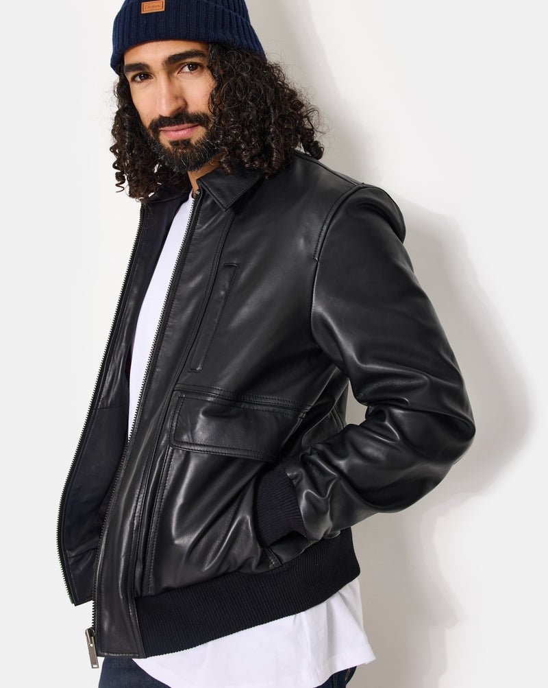 CHEVIGNON blouson en cuir paolo noir – Image 3