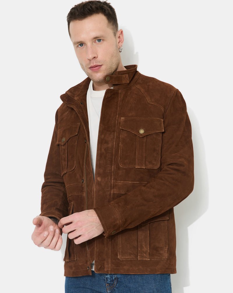 CHEVIGNON veste en cuir dagger marron – Image 1