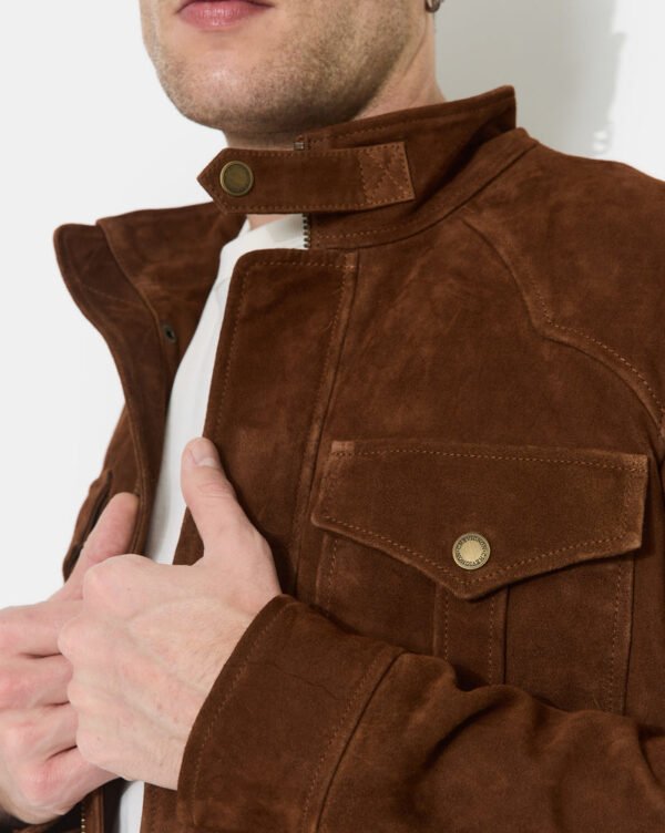 CHEVIGNON veste en cuir dagger marron