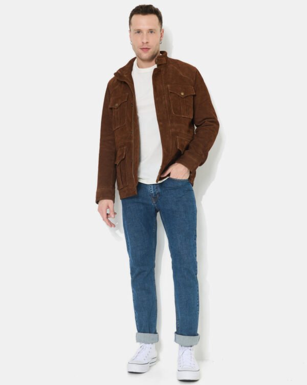 CHEVIGNON veste en cuir dagger marron
