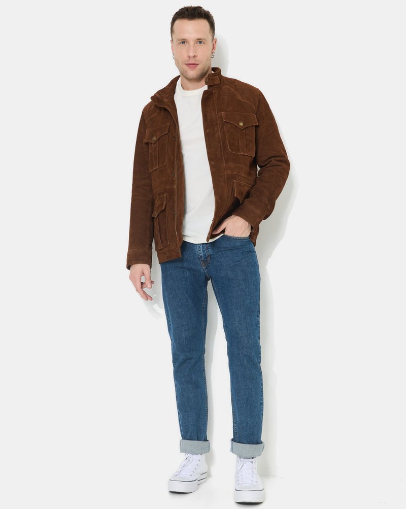 CHEVIGNON veste en cuir dagger marron – Image 2