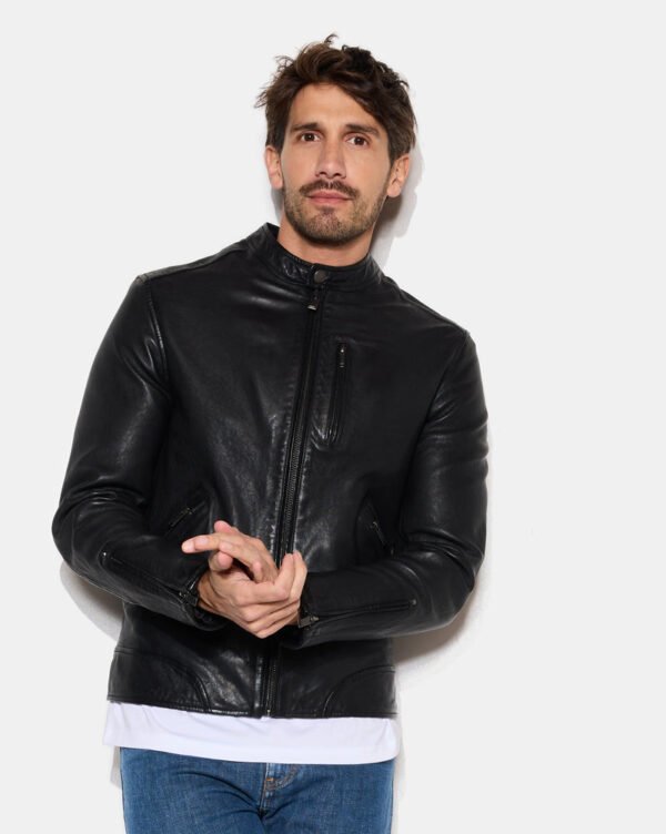 CHEVIGNON veste en cuir duke noir
