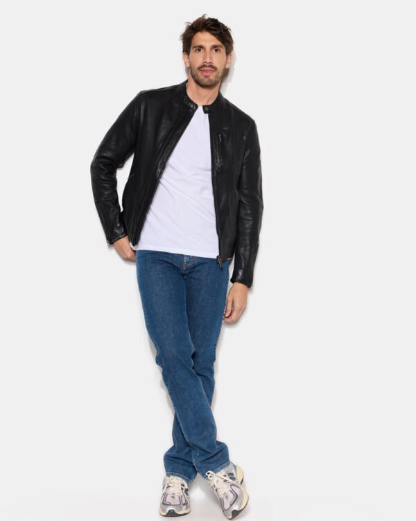 CHEVIGNON veste en cuir duke noir