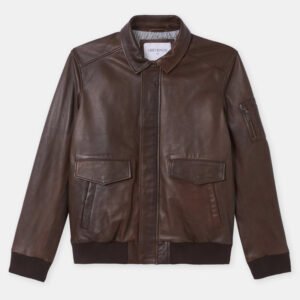 CHEVIGNON veste en cuir dwight marron – Image 9