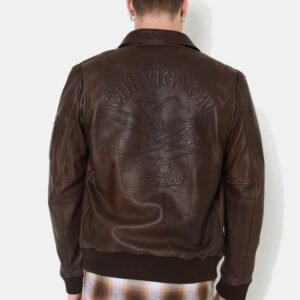CHEVIGNON veste en cuir dwight marron – Image 8