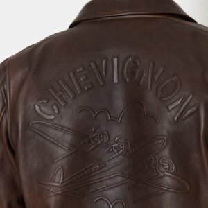 CHEVIGNON veste en cuir dwight marron – Image 7