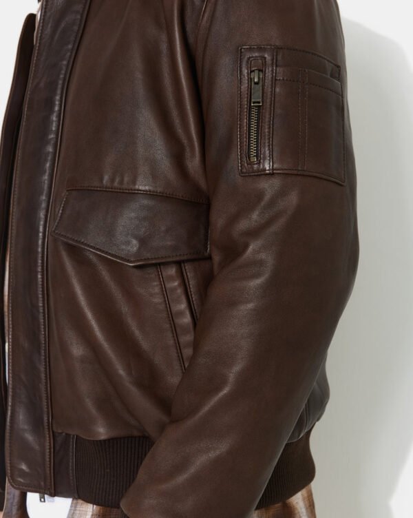 CHEVIGNON veste en cuir dwight marron