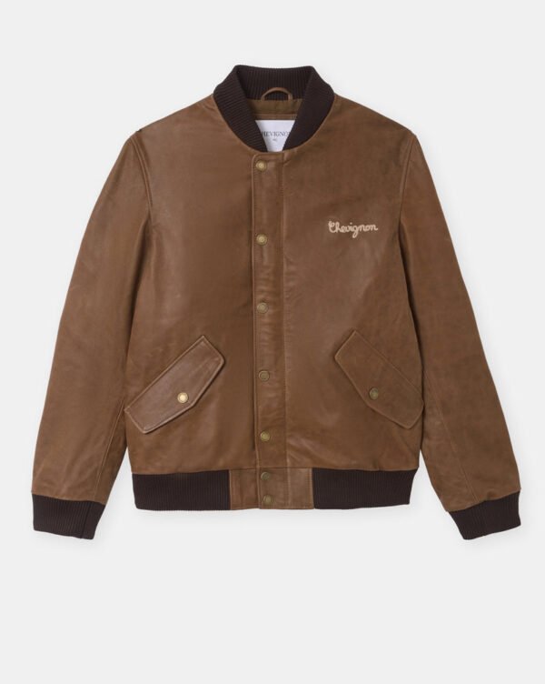 CHEVIGNON veste en cuir dallas marron