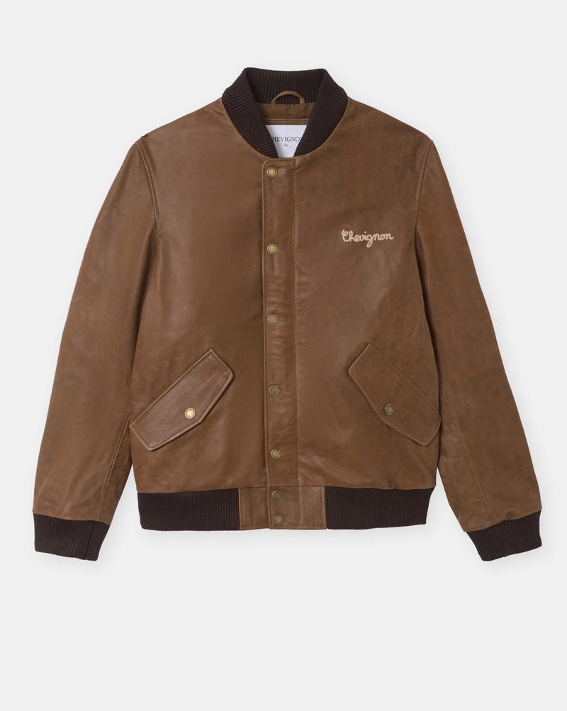 CHEVIGNON veste en cuir dallas marron – Image 2