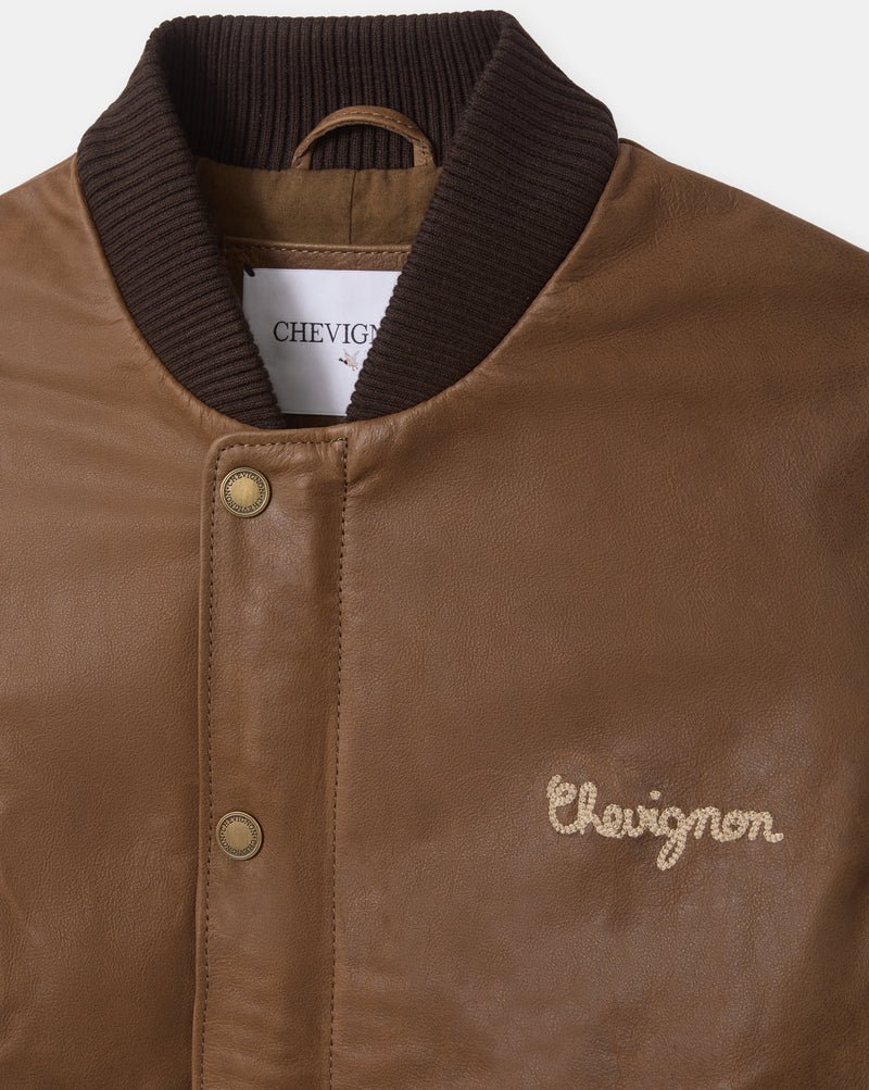 CHEVIGNON veste en cuir dallas marron – Image 4