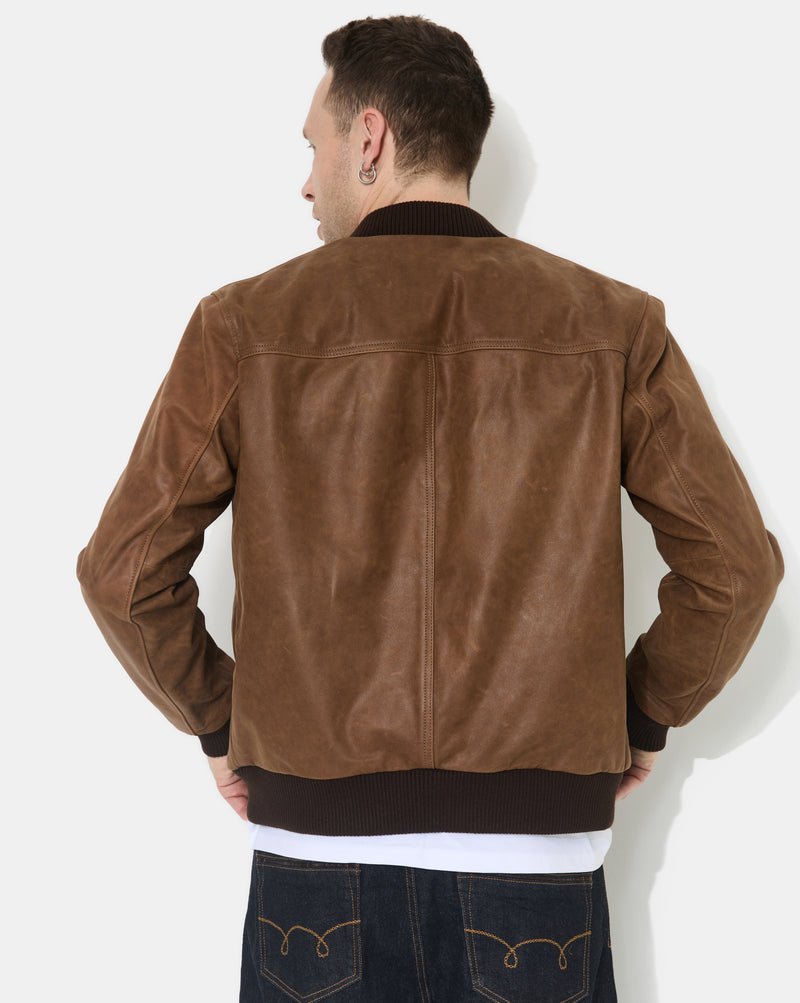 CHEVIGNON veste en cuir dallas marron – Image 3