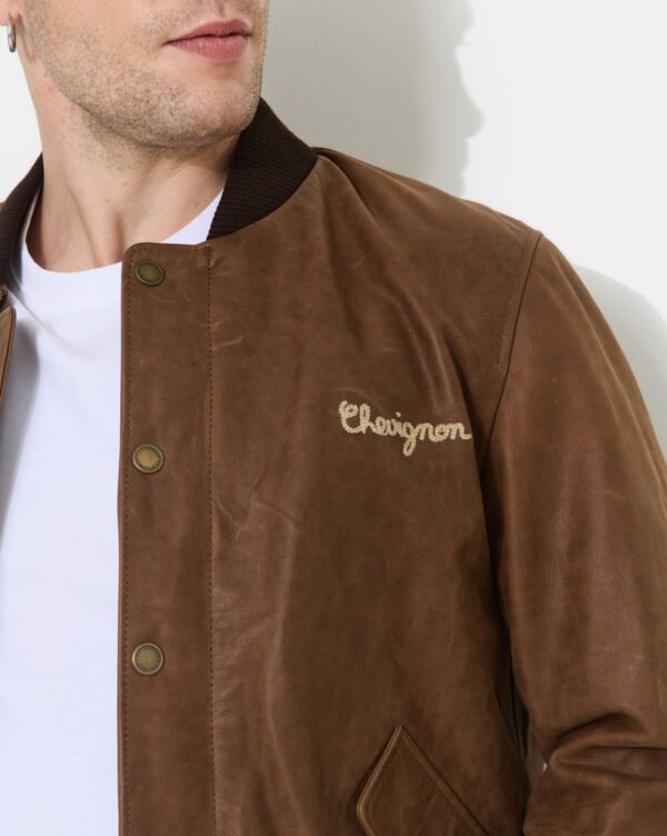 CHEVIGNON veste en cuir dallas marron