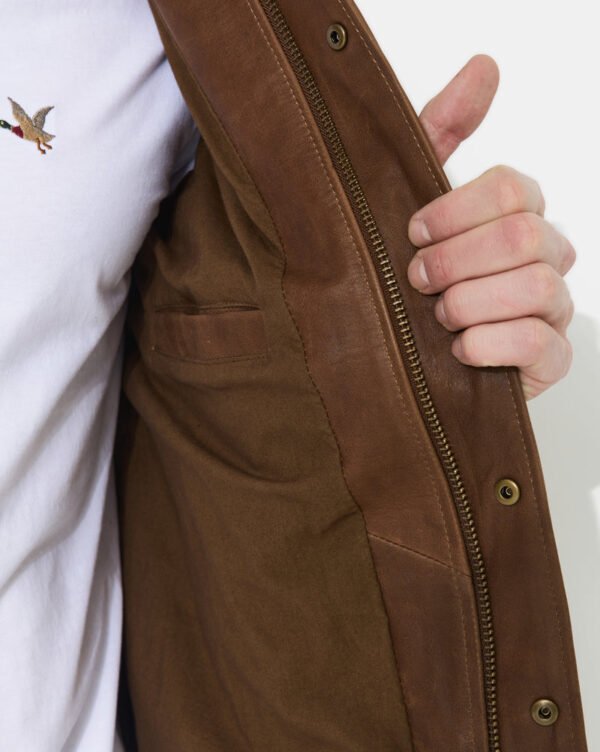 CHEVIGNON veste en cuir dallas marron