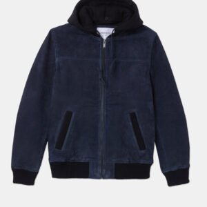 CHEVIGNON veste en cuir djibril suede bleu – Image 1