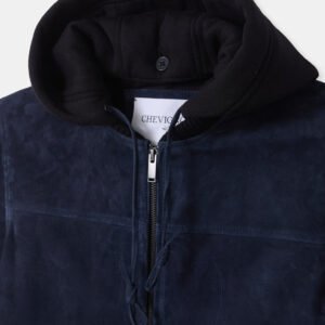 CHEVIGNON veste en cuir djibril suede bleu – Image 2