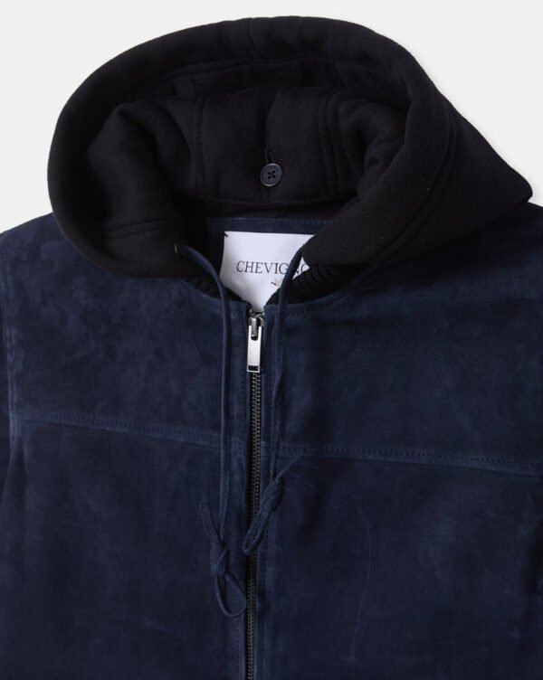 CHEVIGNON veste en cuir djibril suede bleu