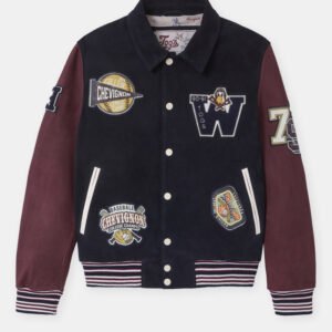CHEVIGNON veste teddy en cuir don bleu marine – Image 7