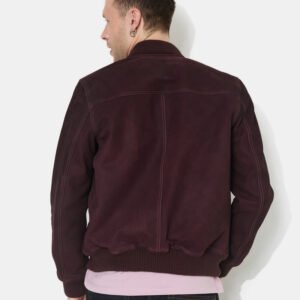 CHEVIGNON veste teddy en cuir dusty burgundy – Image 2