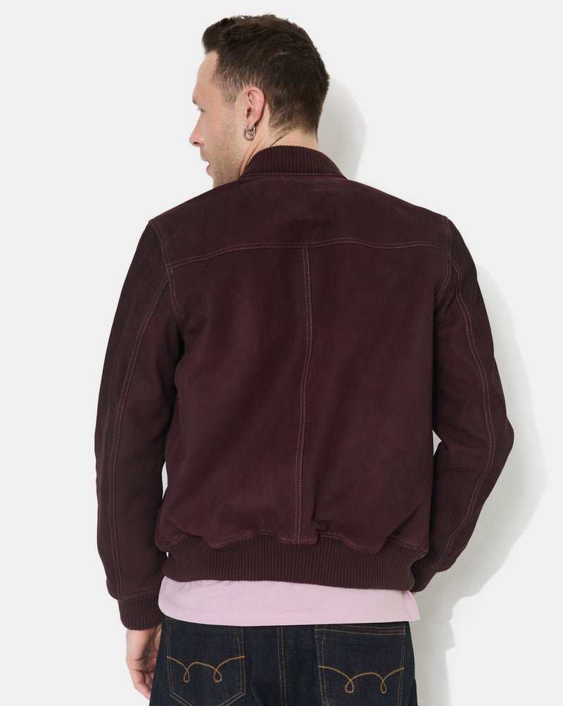 CHEVIGNON veste teddy en cuir dusty burgundy – Image 2