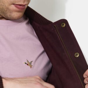 CHEVIGNON veste teddy en cuir dusty burgundy – Image 4