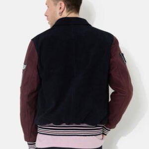 CHEVIGNON veste teddy en cuir don bleu marine – Image 6