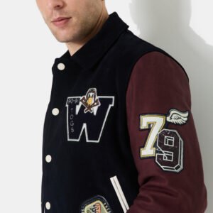CHEVIGNON veste teddy en cuir don bleu marine – Image 4
