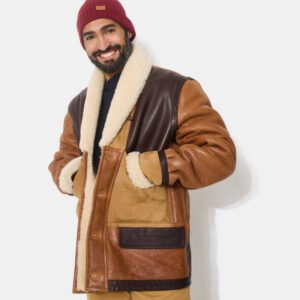 CHEVIGNON manteau cameraman cuir marron – Image 2