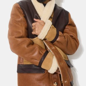 CHEVIGNON manteau cameraman cuir marron – Image 6