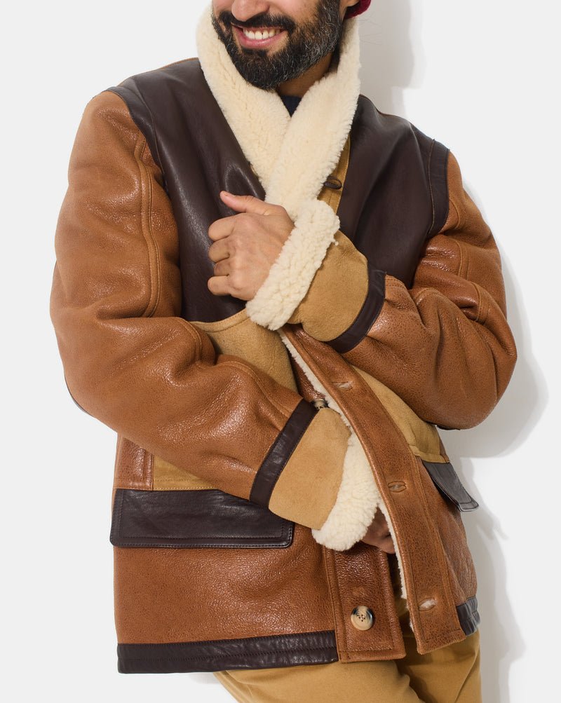 CHEVIGNON manteau cameraman cuir marron – Image 6