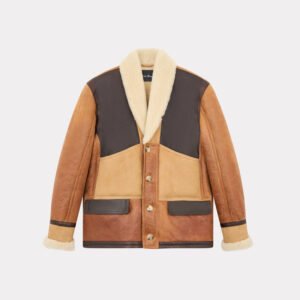 CHEVIGNON manteau cameraman cuir marron – Image 3