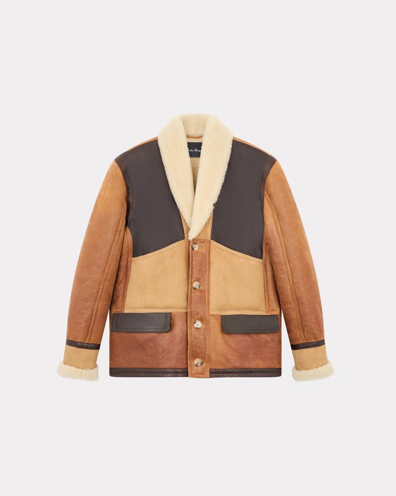 CHEVIGNON manteau cameraman cuir marron – Image 3