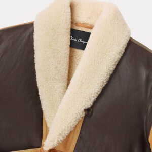 CHEVIGNON manteau cameraman cuir marron – Image 7