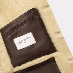 CHEVIGNON manteau cameraman cuir marron – Image 8