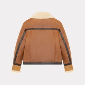 CHEVIGNON blouson en cuir femme camerashearling marron – Image 3
