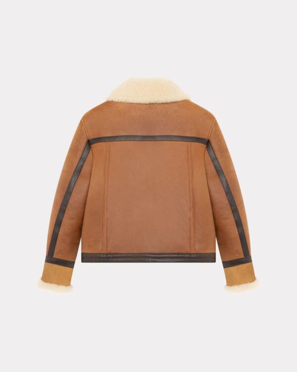CHEVIGNON blouson en cuir femme camerashearling marron