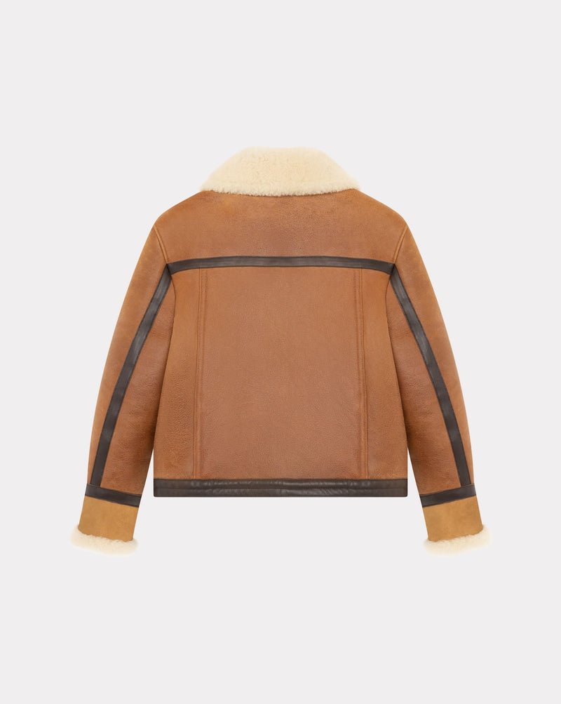 CHEVIGNON blouson en cuir femme camerashearling marron – Image 3