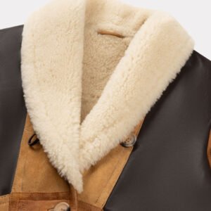 CHEVIGNON blouson en cuir femme camerashearling marron – Image 4